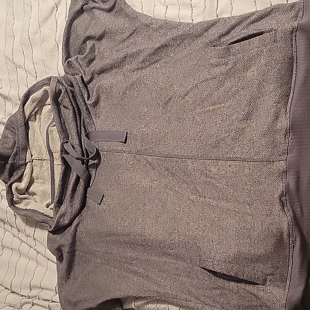 Cowl neck hooded sweatshirt